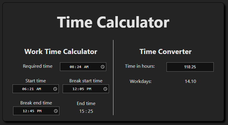 Time Calculator screenshot
